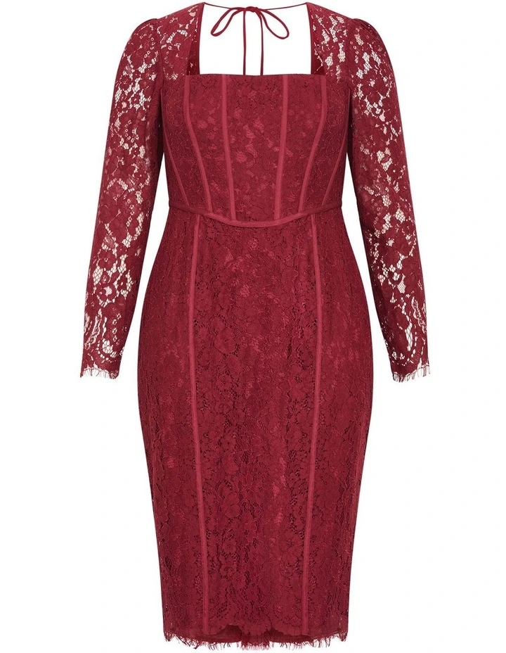 Valentine Lace Dress in Ruby image 3