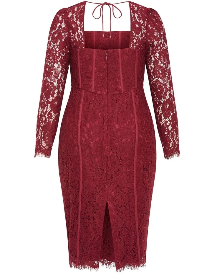 Valentine Lace Dress in Ruby image 4