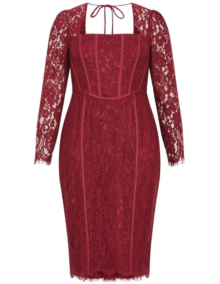 Valentine Lace Dress in Ruby image 5