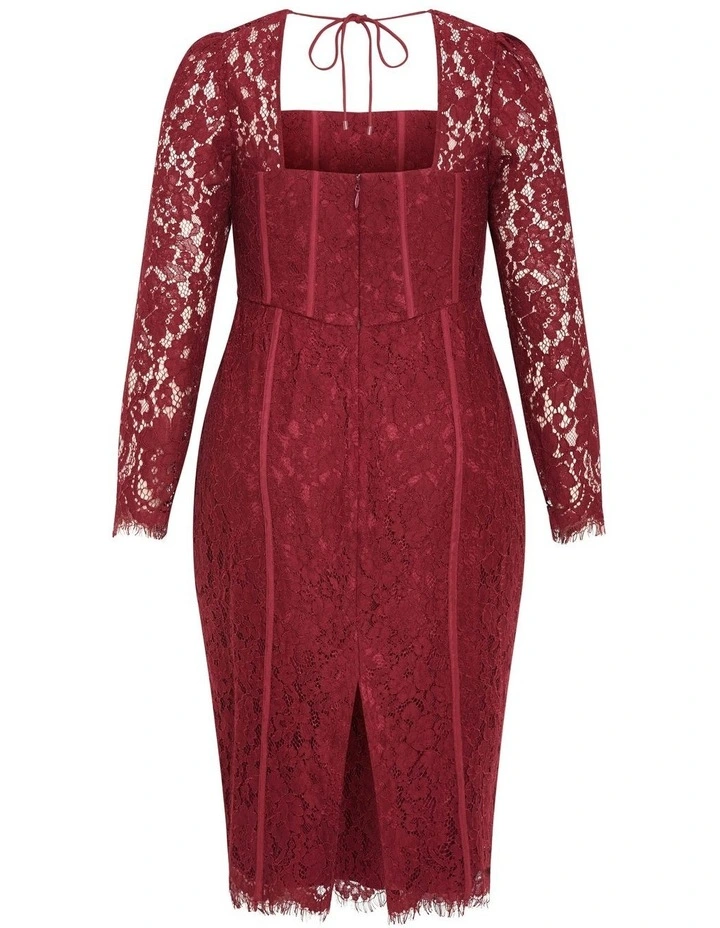 Valentine Lace Dress in Ruby image 6