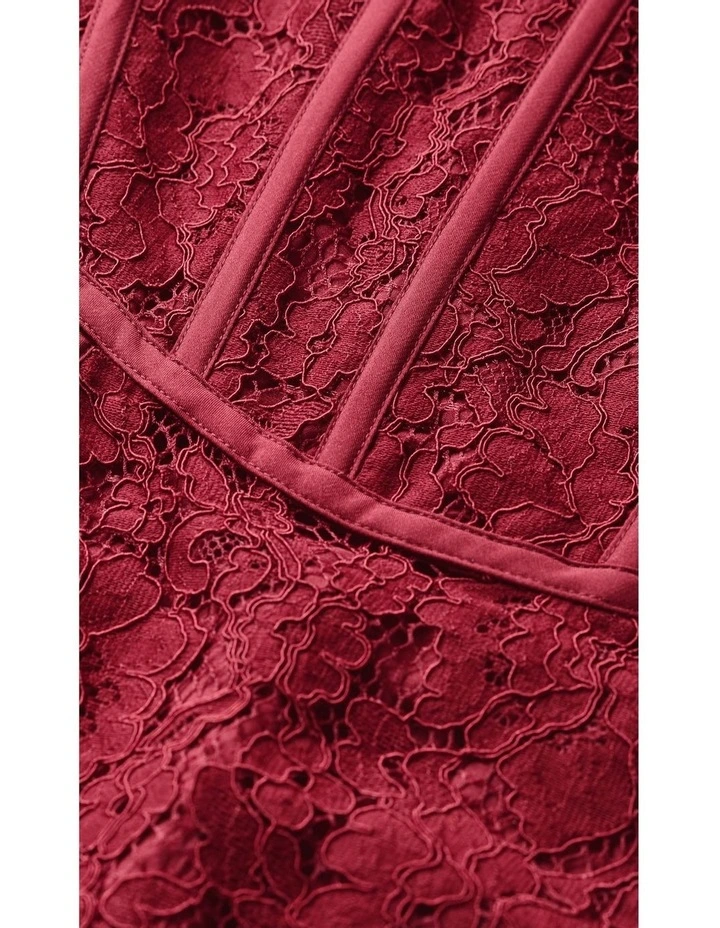 Valentine Lace Dress in Ruby image 7