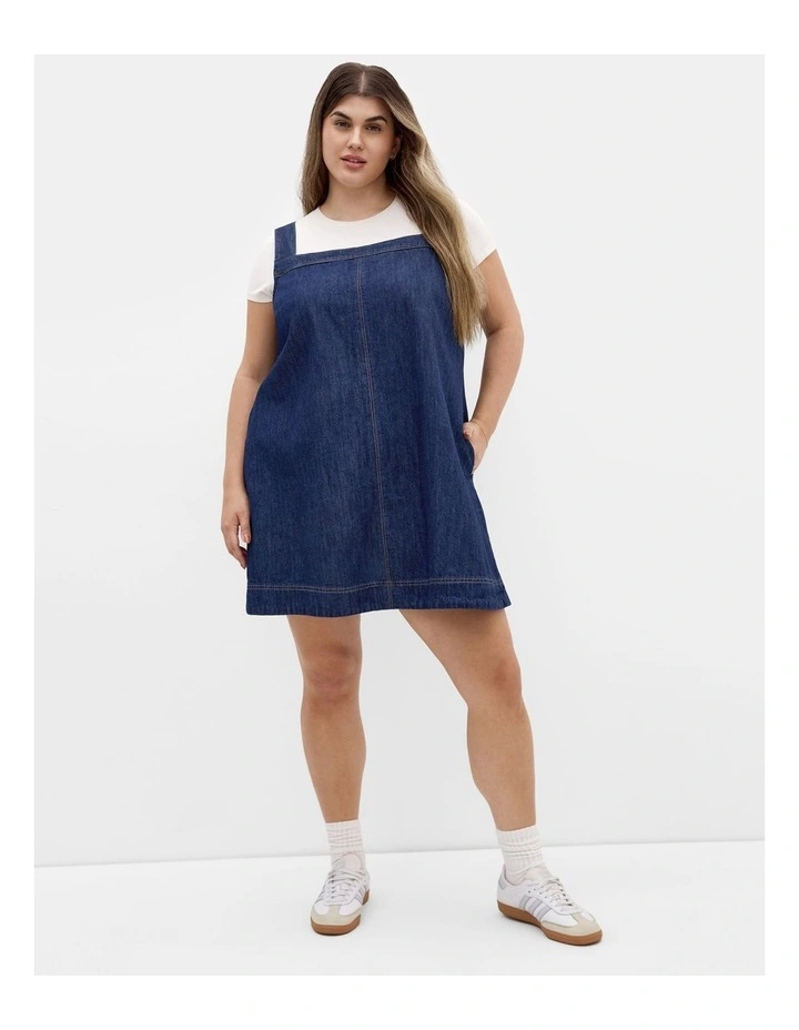 Dana Pinny Mini Dress in Dark Denim image 1