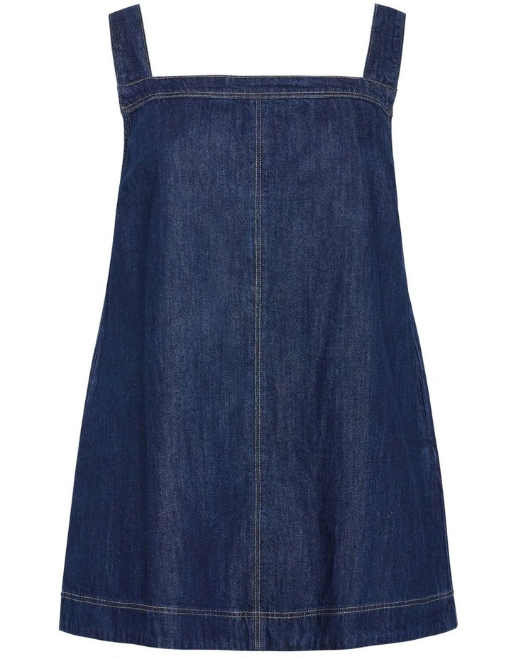 Dana Pinny Mini Dress in Dark Denim image 3