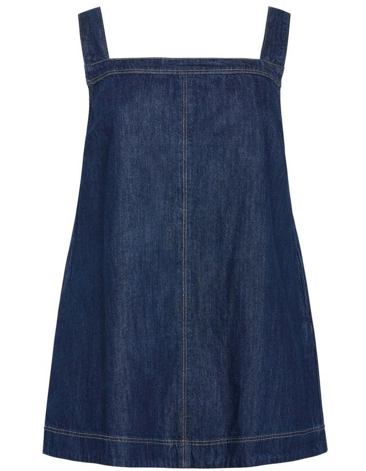 Dana Pinny Mini Dress in Dark Denim image 5