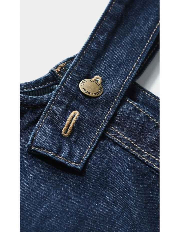 Dana Pinny Mini Dress in Dark Denim image 7