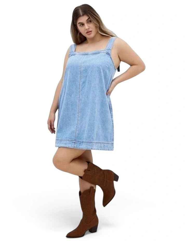 Plus Size Dress Dana Pinny in Denim image 1