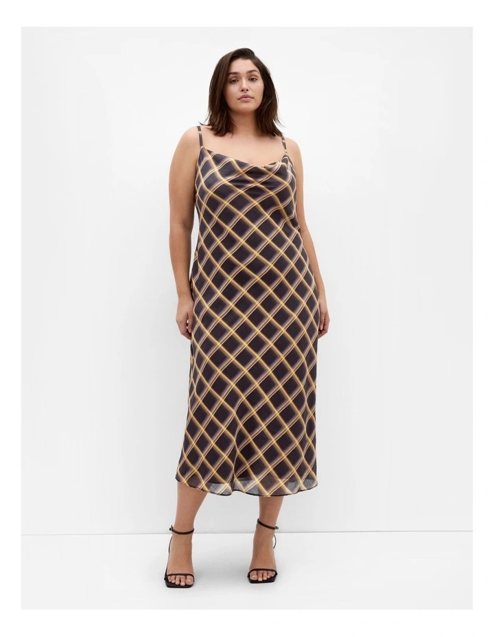 Kyra Check Dress in Neutral image 1