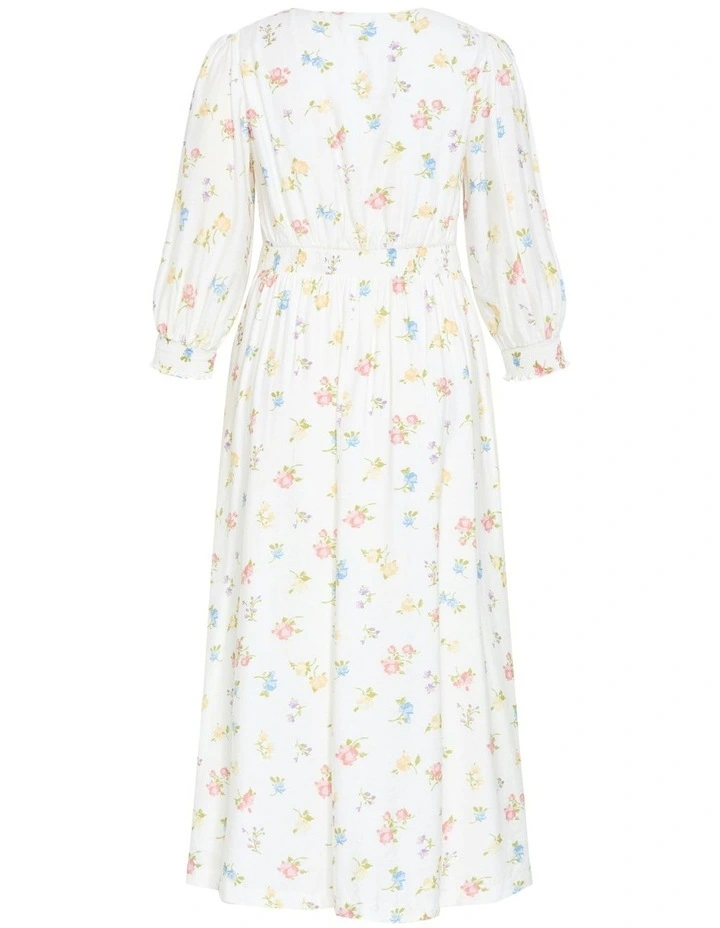 Jolene Floral Print Maxi Dress in Cream image 6