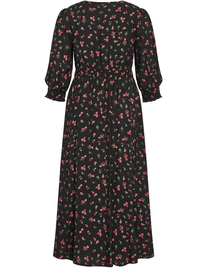 Jolene Rose Print Maxi Dress in Black image 4