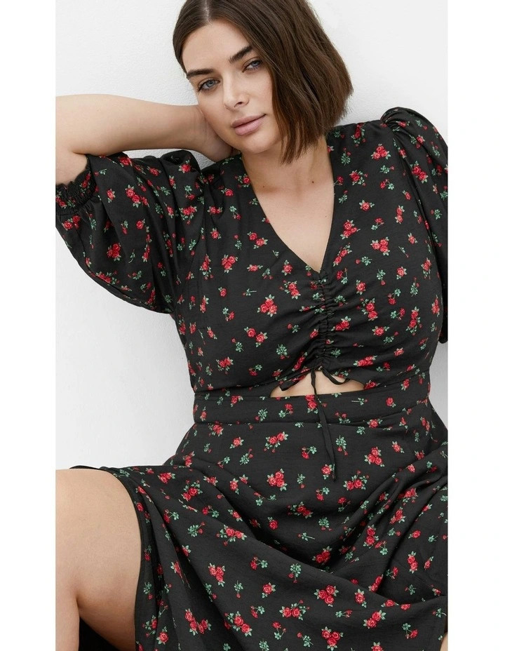 Jolene Rose Print Maxi Dress in Black image 5