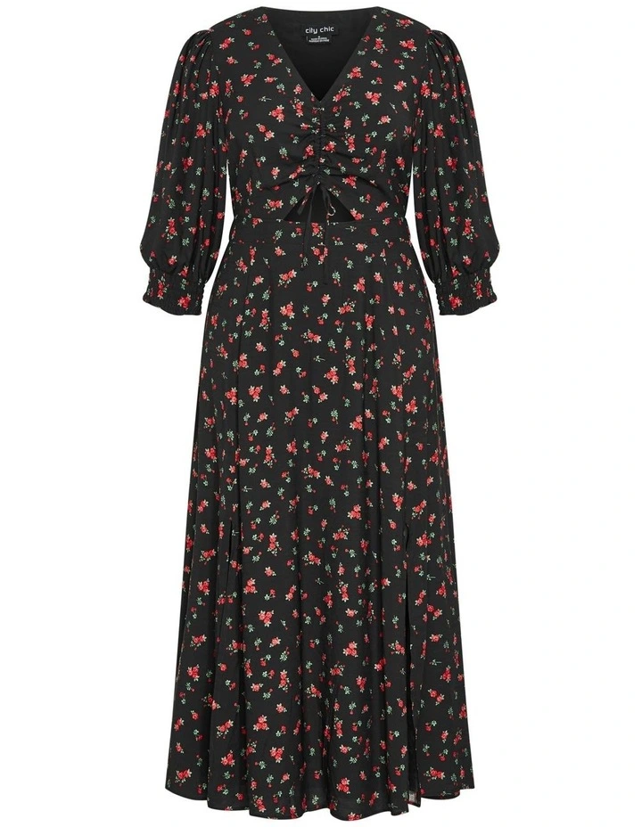 Jolene Rose Print Maxi Dress in Black image 6