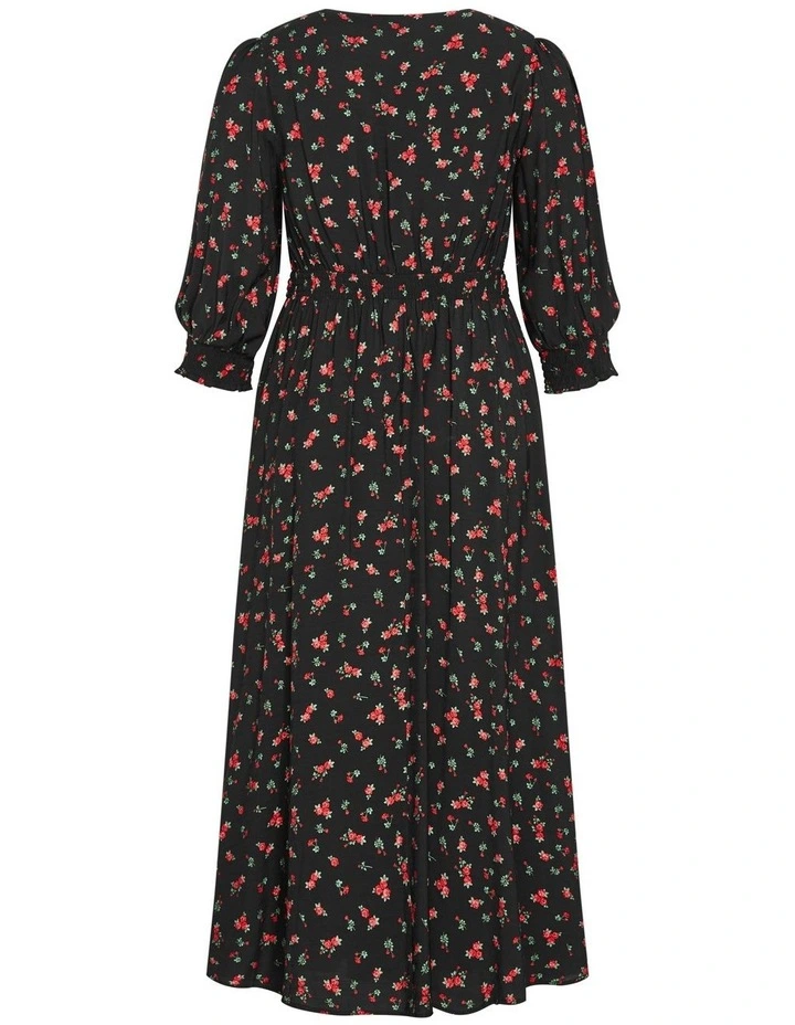 Jolene Rose Print Maxi Dress in Black image 7