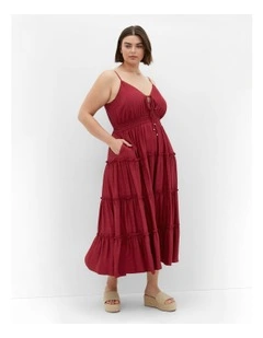 Aiza Tier Maxi Dress in Red