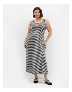 Remi Stripe Maxi Dress in Grey