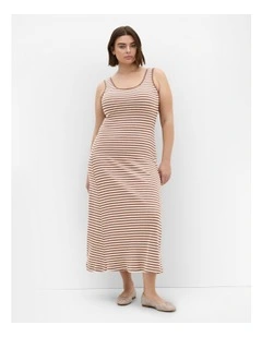Remi Stripe Maxi Dress in Brown