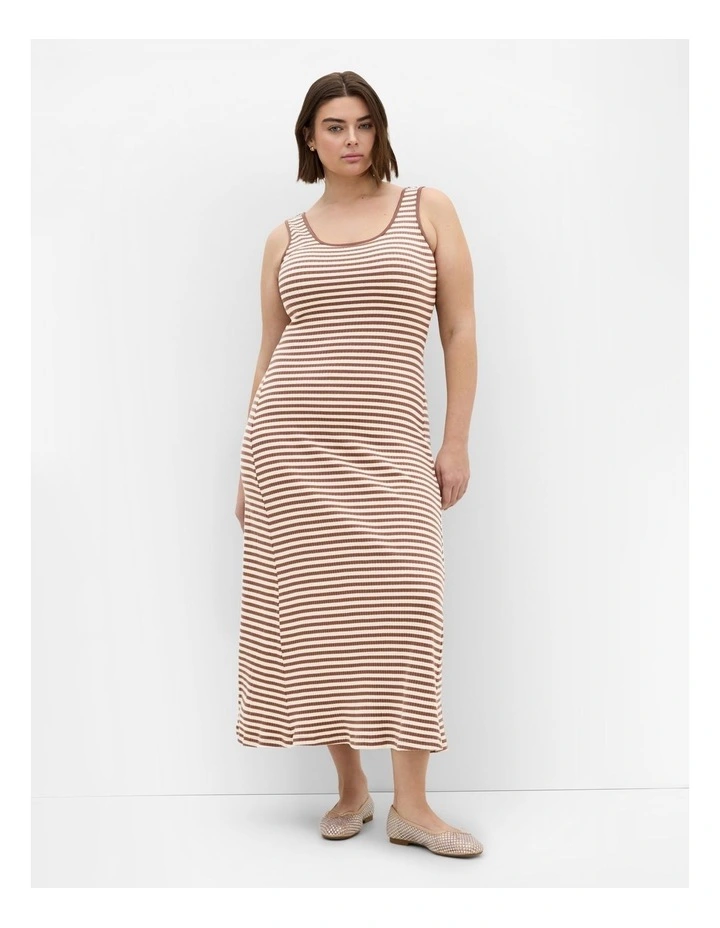 Remi Stripe Maxi Dress in Brown image 1