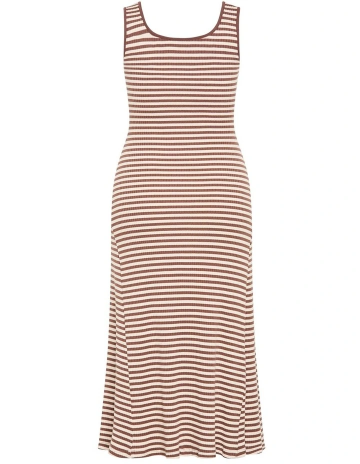 Remi Stripe Maxi Dress in Brown image 3