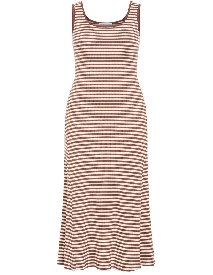 Remi Stripe Maxi Dress in Brown image 4