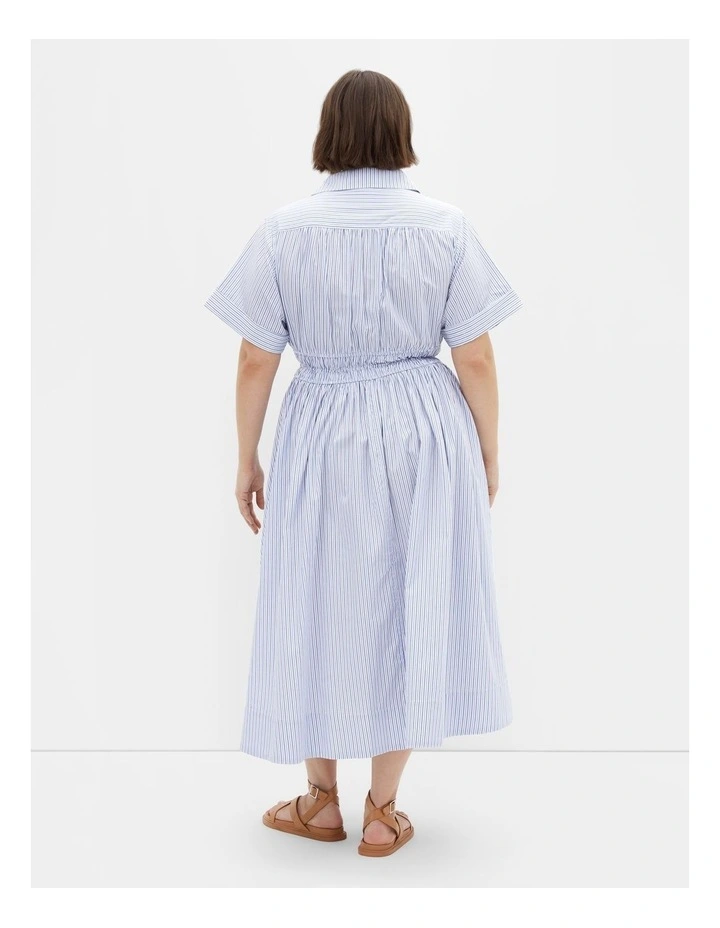 Lana Stripe Shirt Dress in Blue image 2