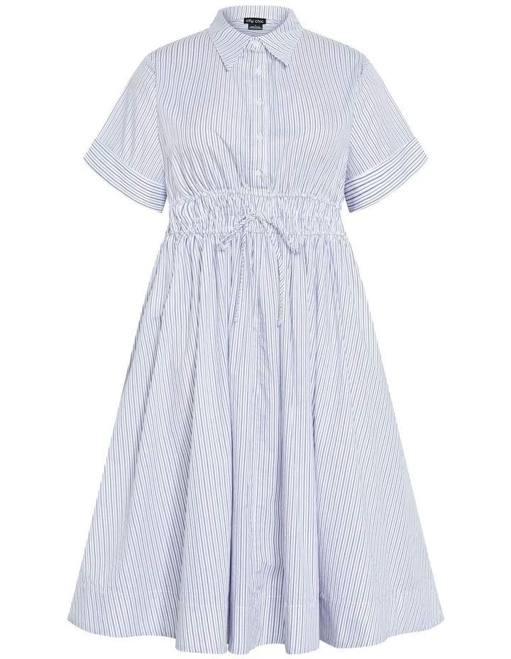Lana Stripe Shirt Dress in Blue image 5