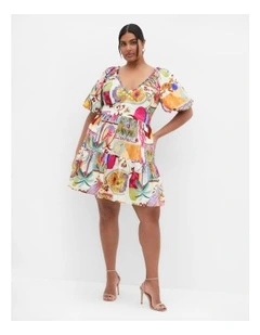Simona Mini Print Dress in Multi