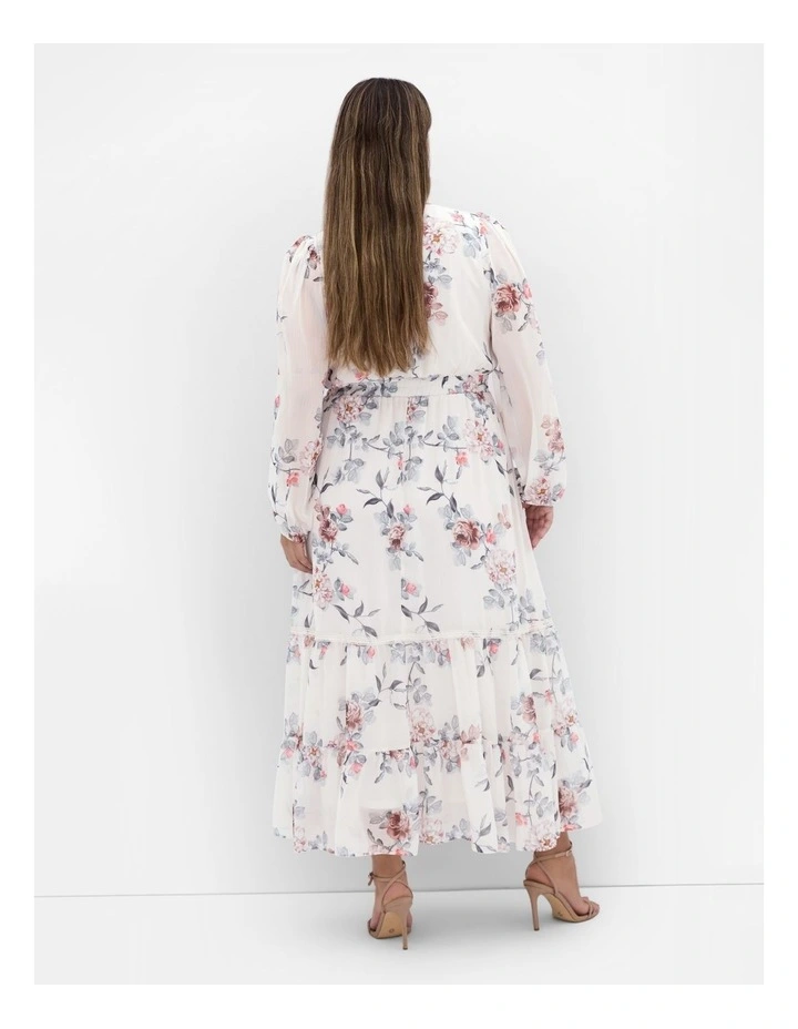 Kiki Posie Print Maxi Dress in Cream image 2