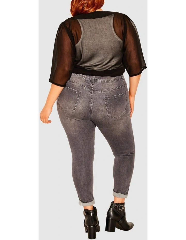 Chiffon Shrug in Black image 2