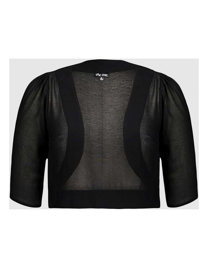 Chiffon Shrug in Black image 3