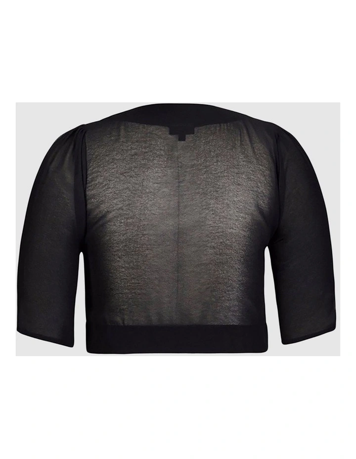 Chiffon Shrug in Black image 4