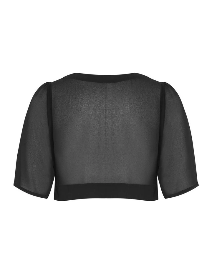 Chiffon Shrug in Black image 5