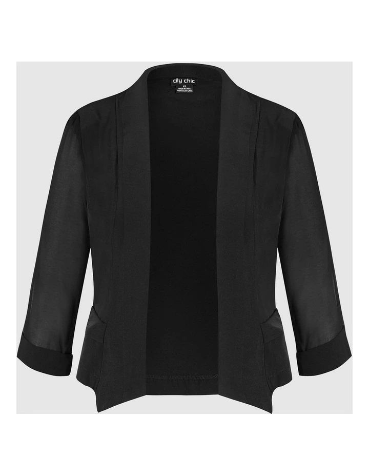 Jkt Cropped Blazer in Black image 3