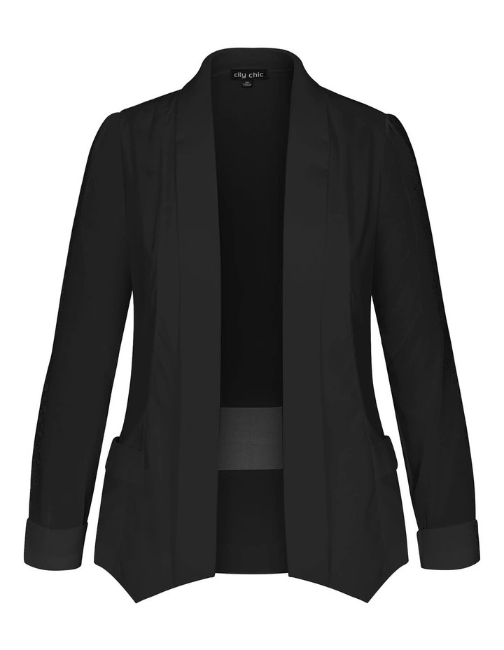 Drapey Blazer Jacket in Black image 1