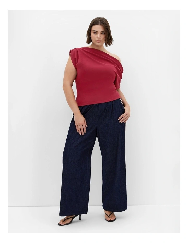 Imani Off Shoulder Top in Cherry image 1