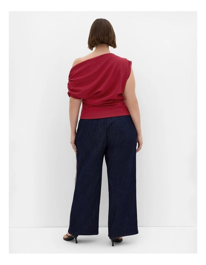 Imani Off Shoulder Top in Cherry image 2