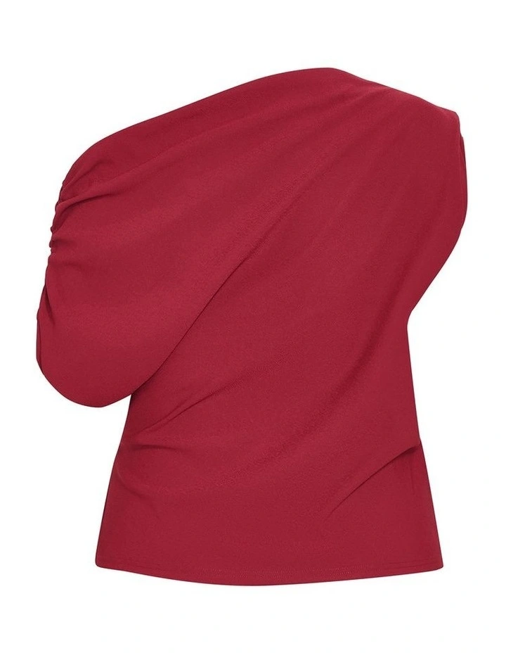 Imani Off Shoulder Top in Cherry image 4