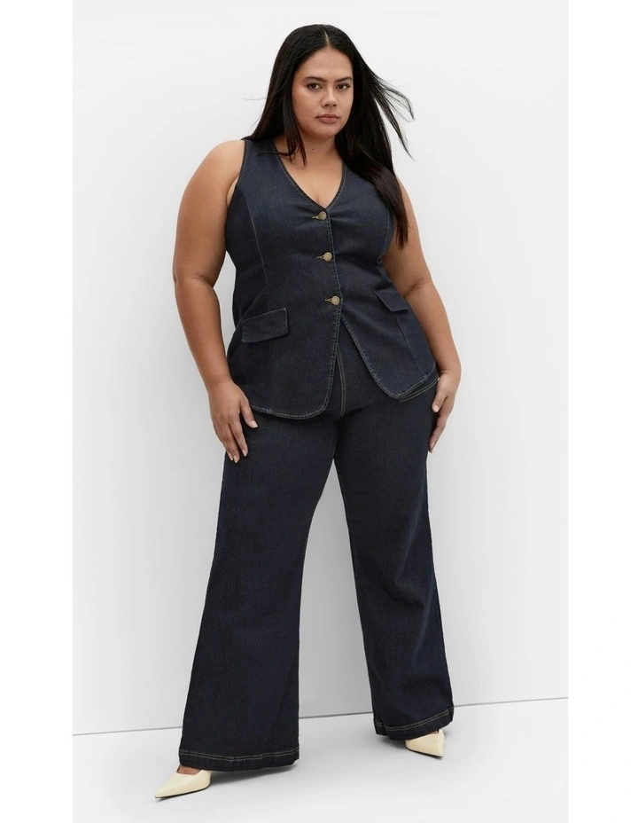 August Vest in Dark Denim image 2
