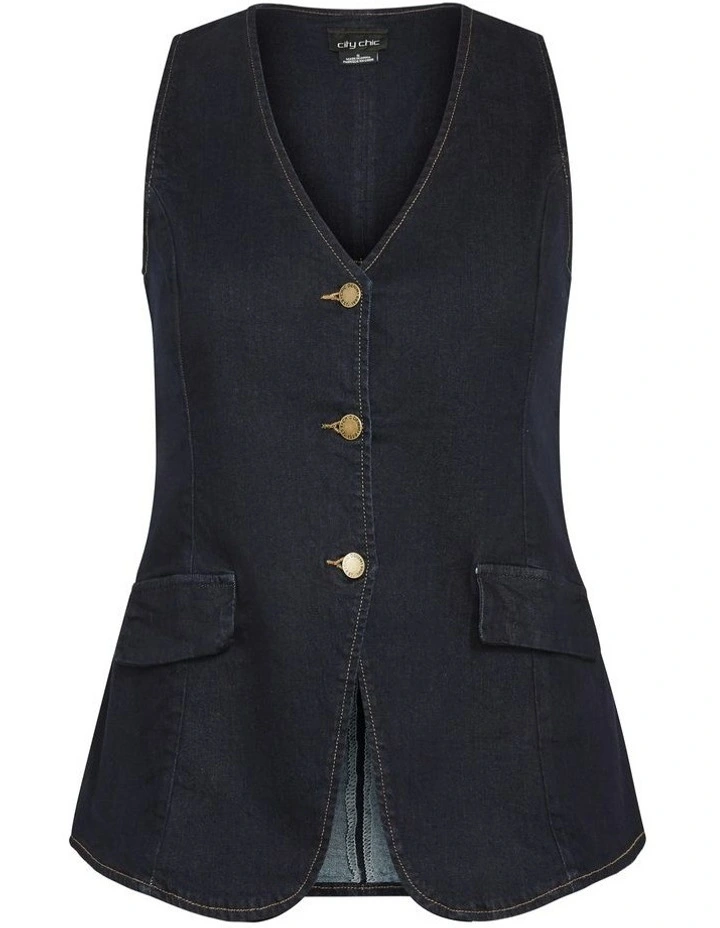 August Vest in Dark Denim image 5