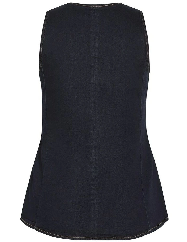 August Vest in Dark Denim image 6