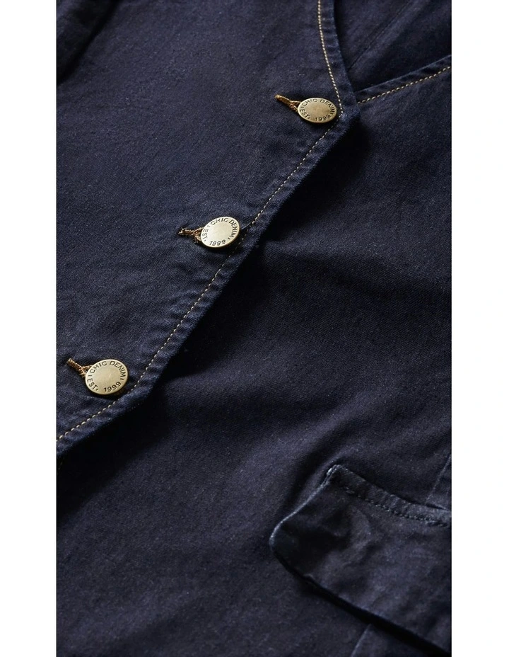 August Vest in Dark Denim image 7