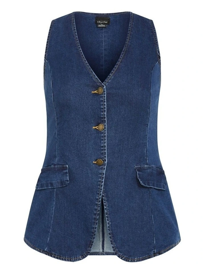 August Vest in Light Wash image 4