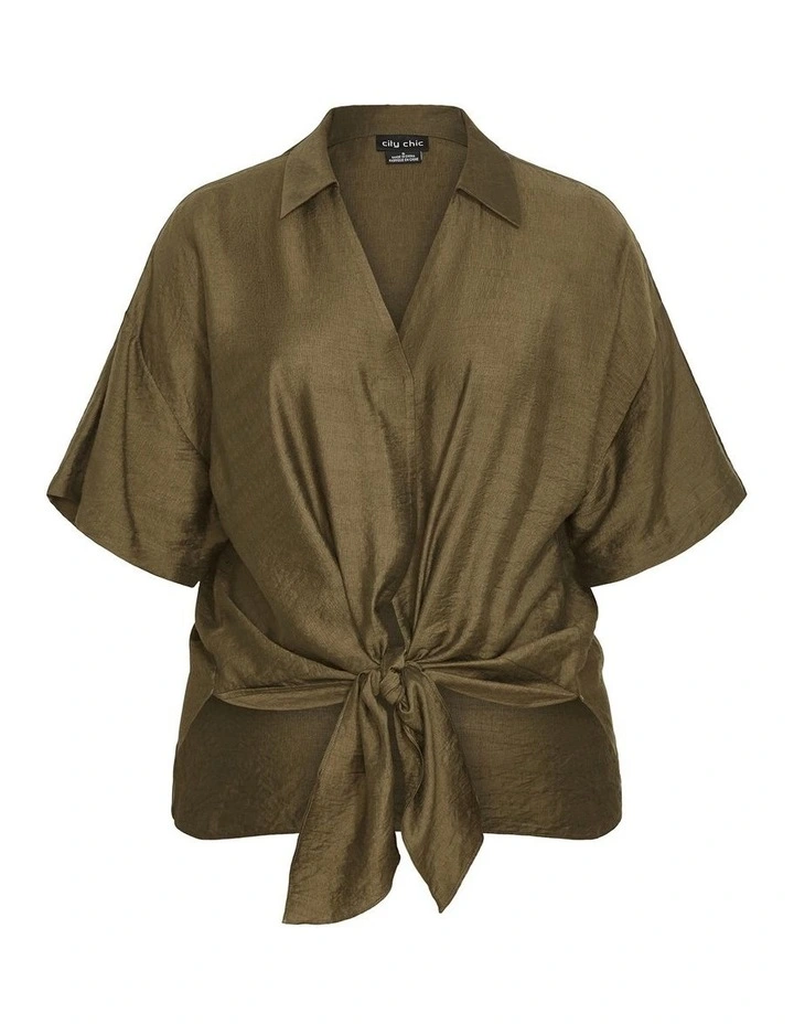 Rosie Shirt in Khaki image 3