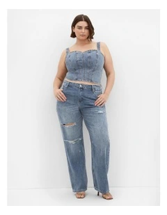 Denim Dreams Corset in Mid Denim