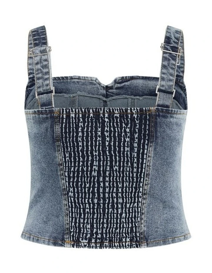 Denim Dreams Corset in Mid Denim image 4