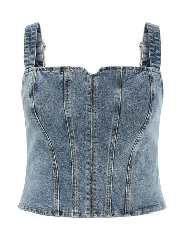 Denim Dreams Corset in Mid Denim image 5