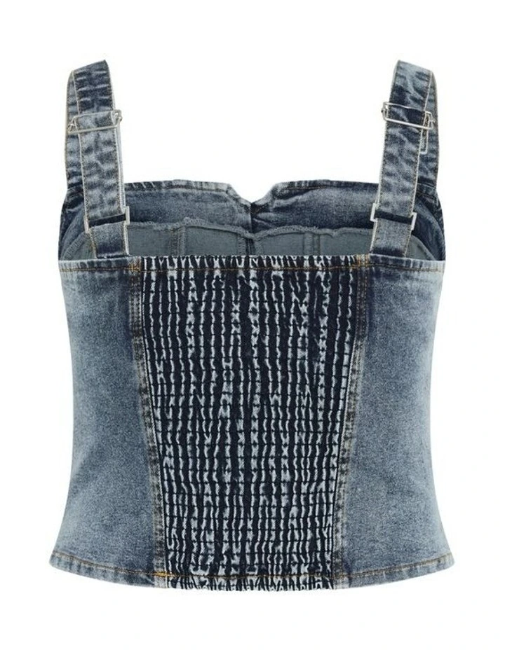Denim Dreams Corset in Mid Denim image 6