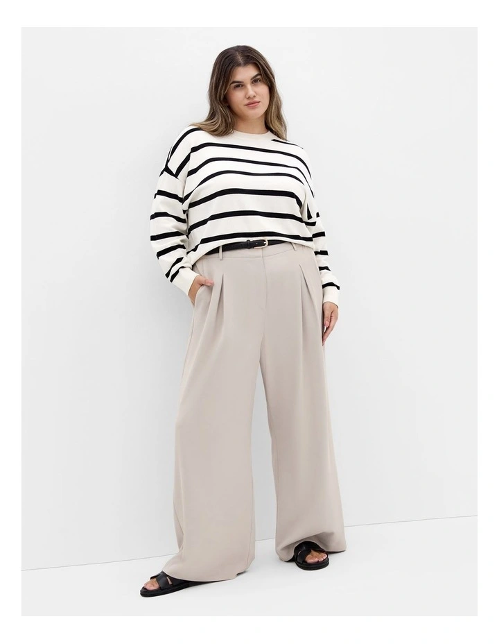 Kenia Stripe Jumper in Vanilla Black Stripe image 1