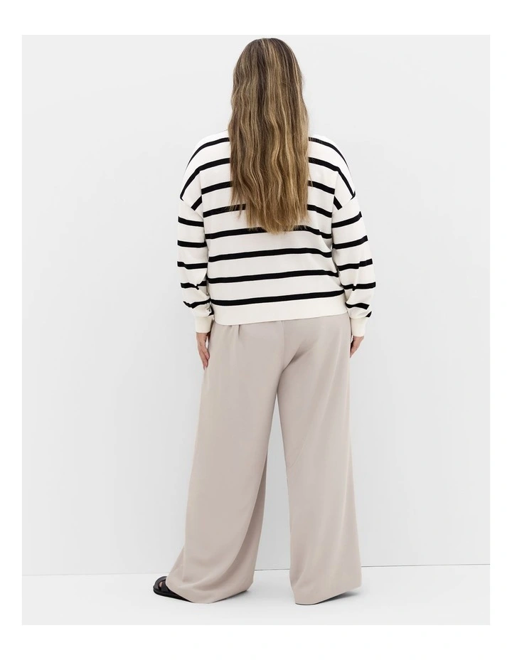 Kenia Stripe Jumper in Vanilla Black Stripe image 2