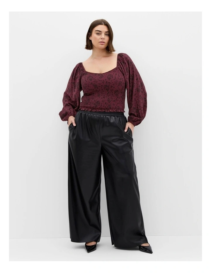 Abbie Floral Print Top in Cherry image 1