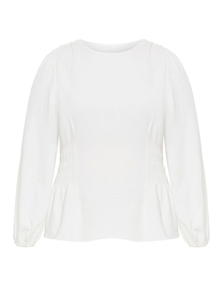 Cara Long Sleeve Top in Ivory image 3