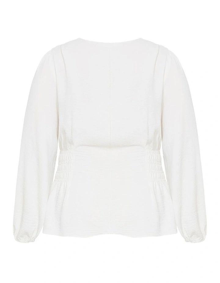 Cara Long Sleeve Top in Ivory image 4